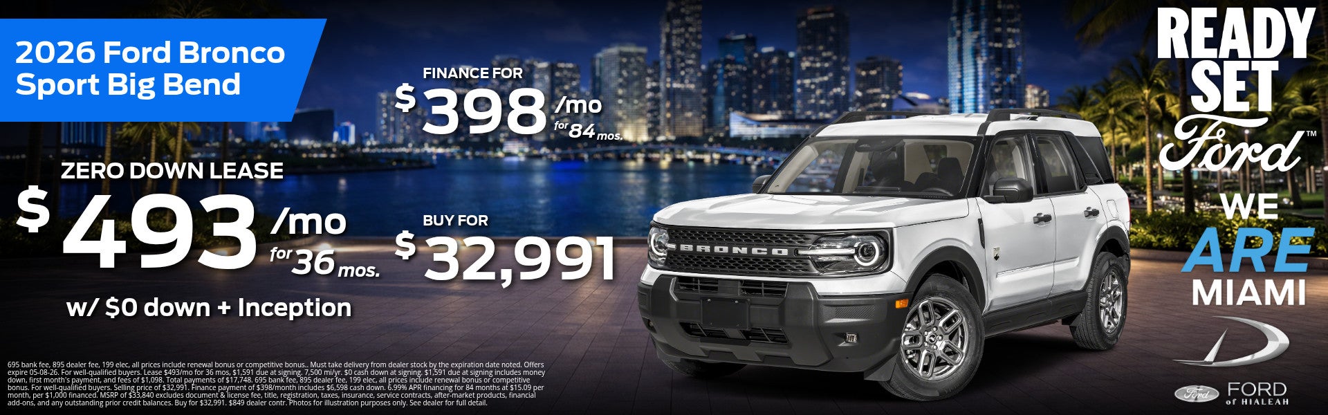 Ford of Hialeah 2026 Ford Bronco Sport Big Bend: 3 Offers